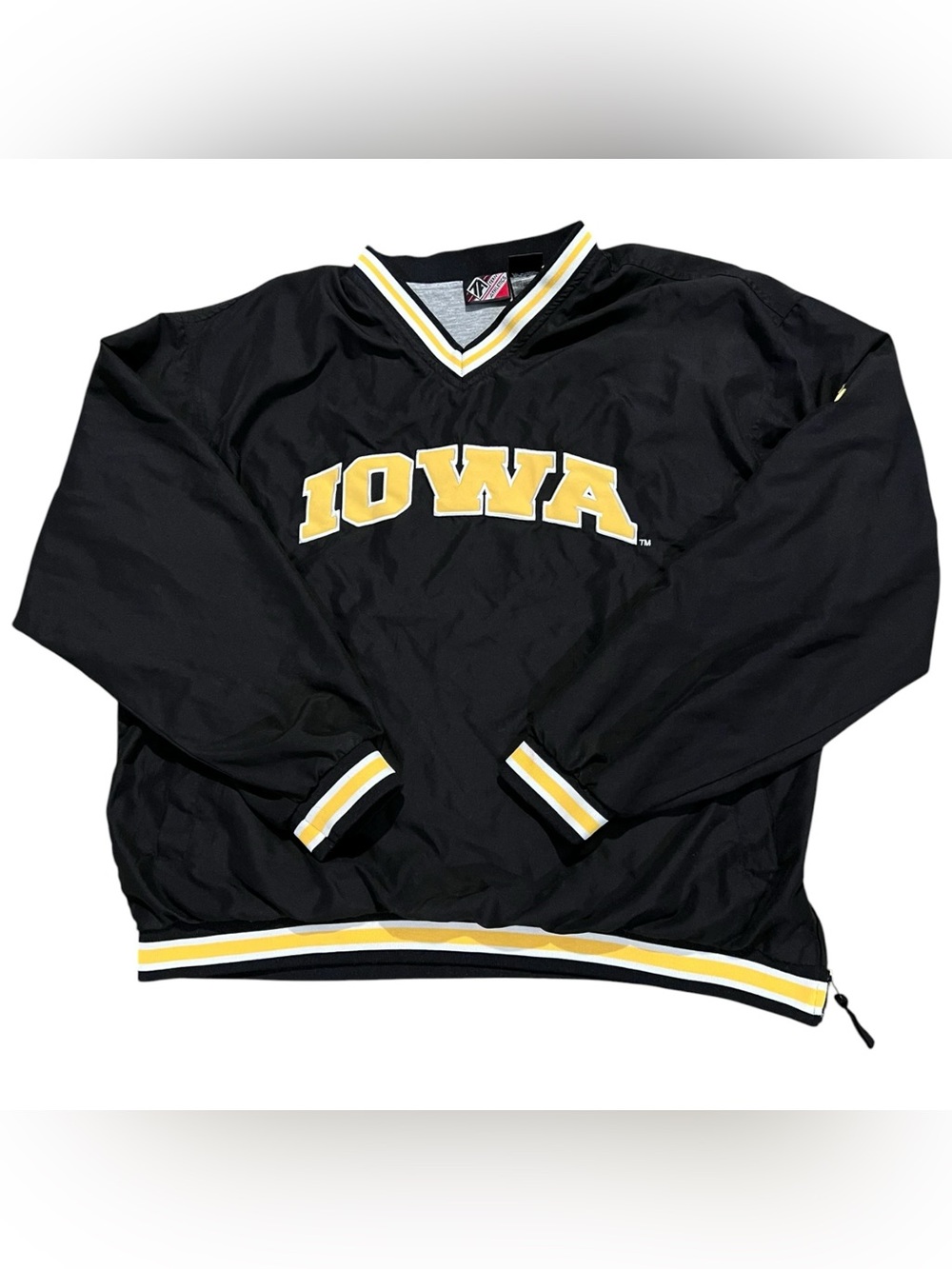 Team Athletics Iowa Hawkeyes Pullover Polyester Windbreaker Jacket Size Large